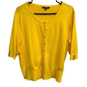 Premise Womens Yellow Cardigan Sweater With Button Detailing Size XL